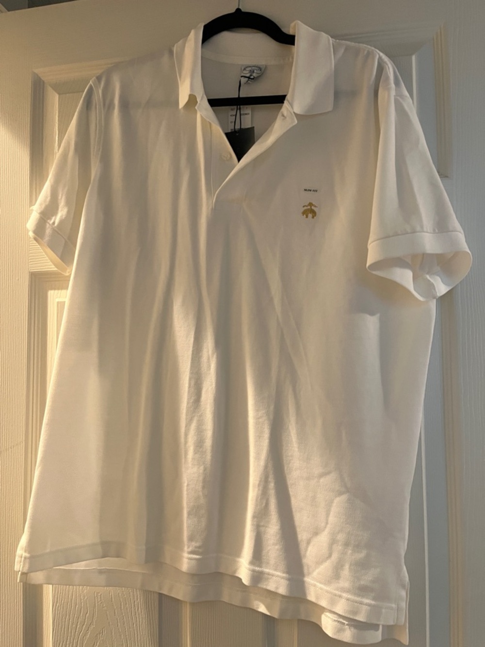 Brooks Brothers slim fit white polo, size large
